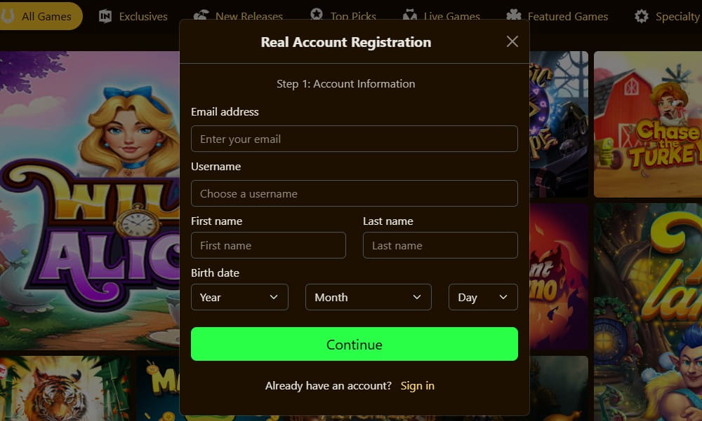 golden lady casino login